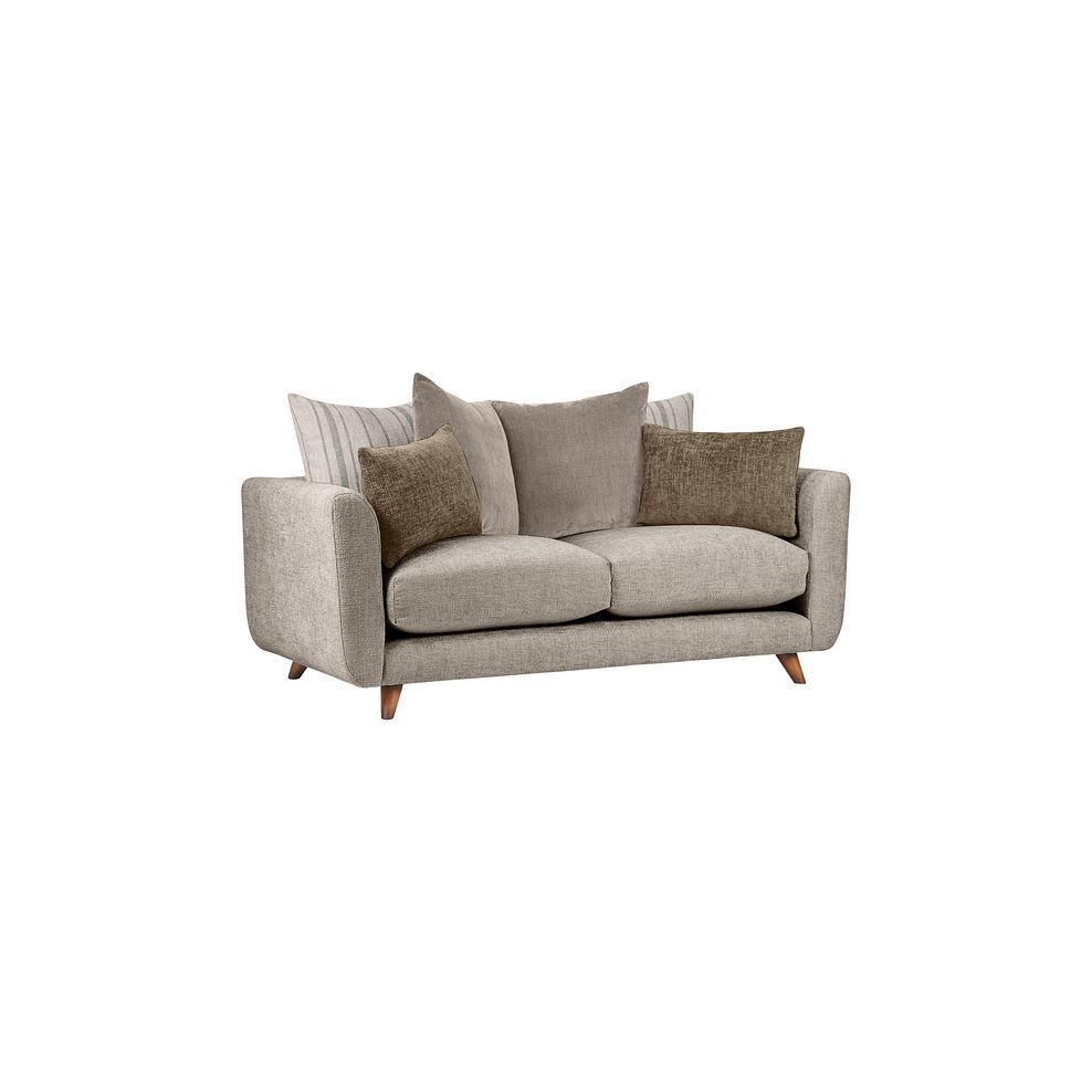 Willoughby 3 Seater Pillow Back Sofa in Stone Fabric