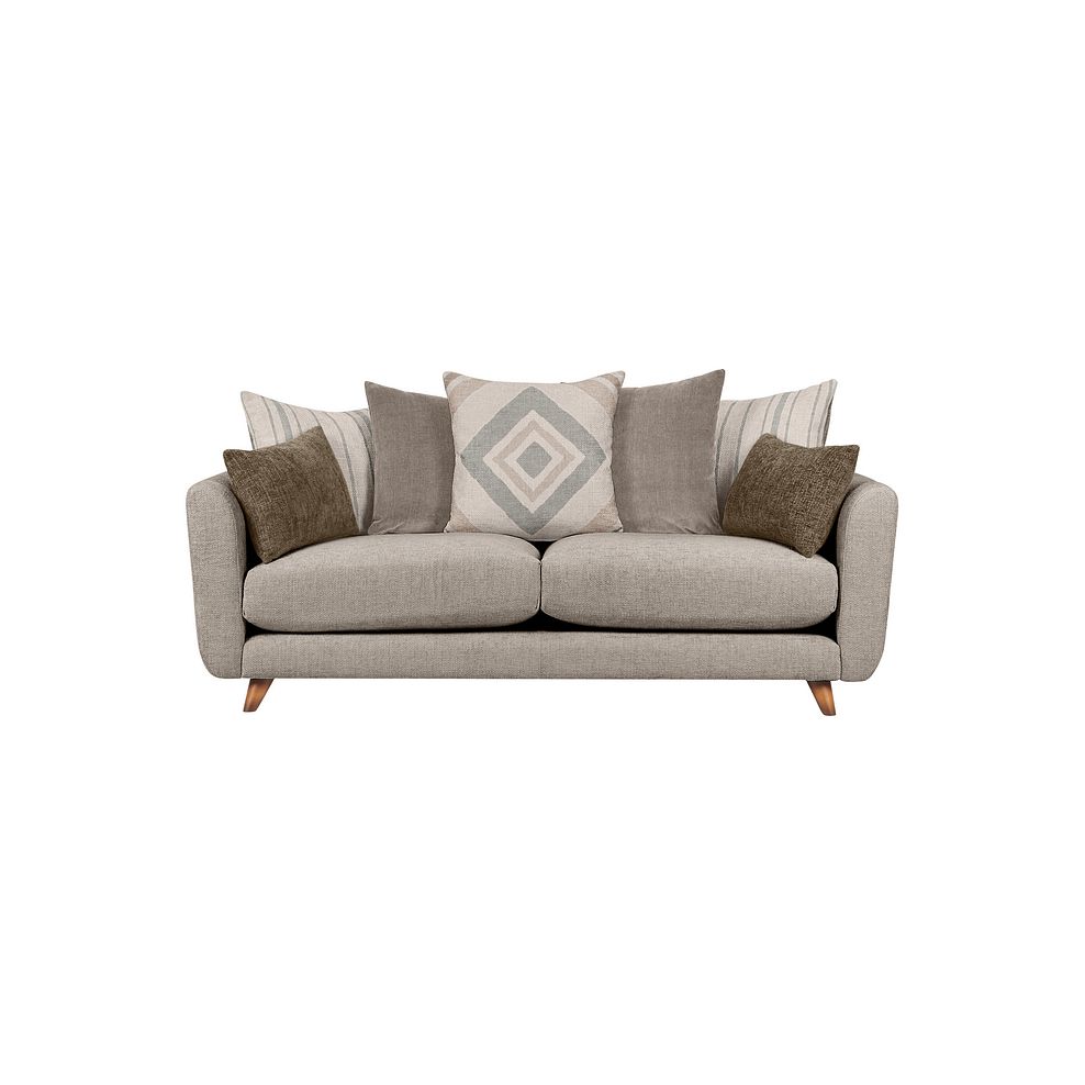 Willoughby 4 Seater Pillow Back Sofa in Stone Fabric 2