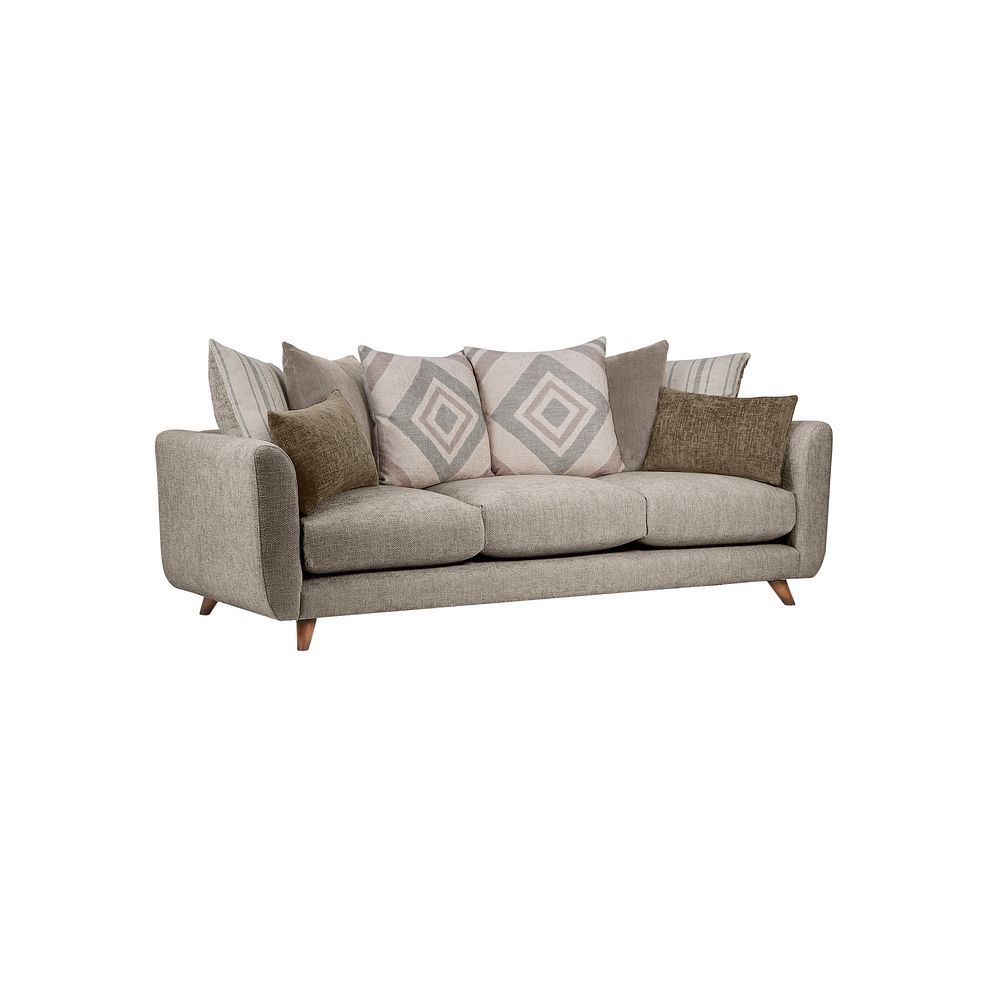 Willoughby Large 4 Seater Pillow Back Sofa in Stone Fabric 1