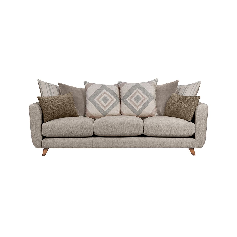 Willoughby Large 4 Seater Pillow Back Sofa in Stone Fabric 2