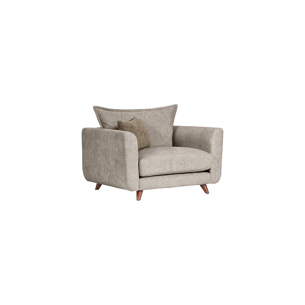 Willoughby High Back Loveseat in Stone Fabric 1