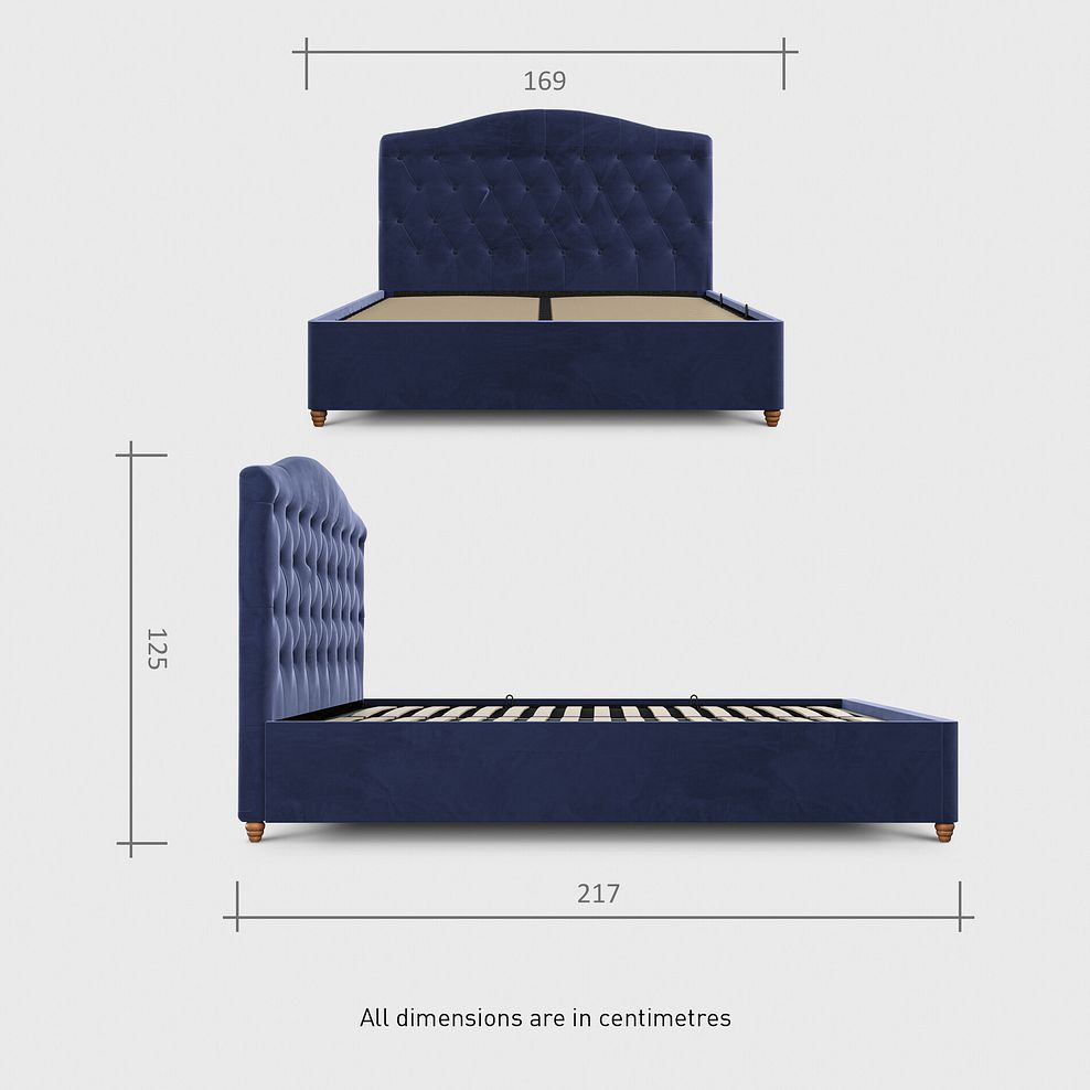 Windsor King-size Ottoman Storage Bed in Sunningdale Indigo Fabric 8