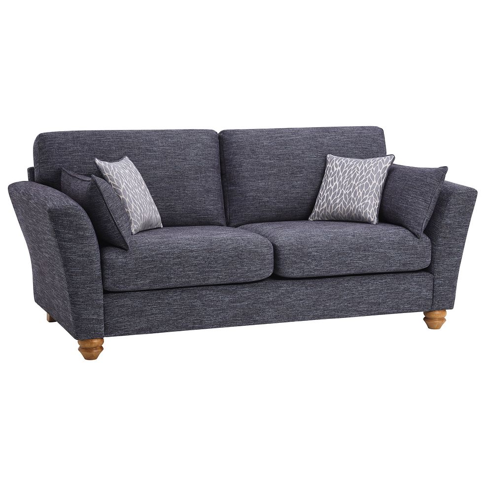 Witney 3 Seater Sofa in Storm with Blue Scatters