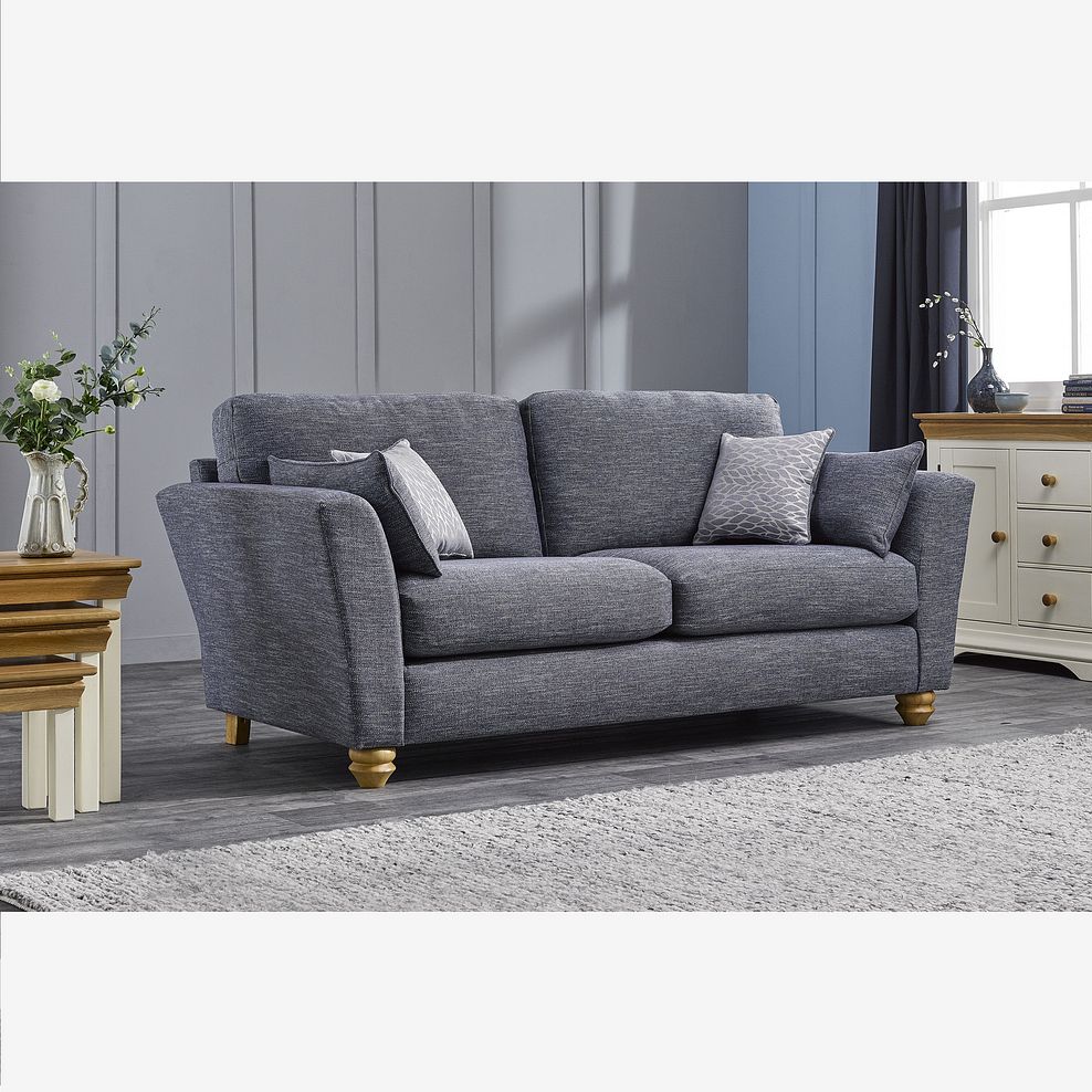 Witney 3 Seater Sofa in Storm with Blue Scatters Thumbnail 1
