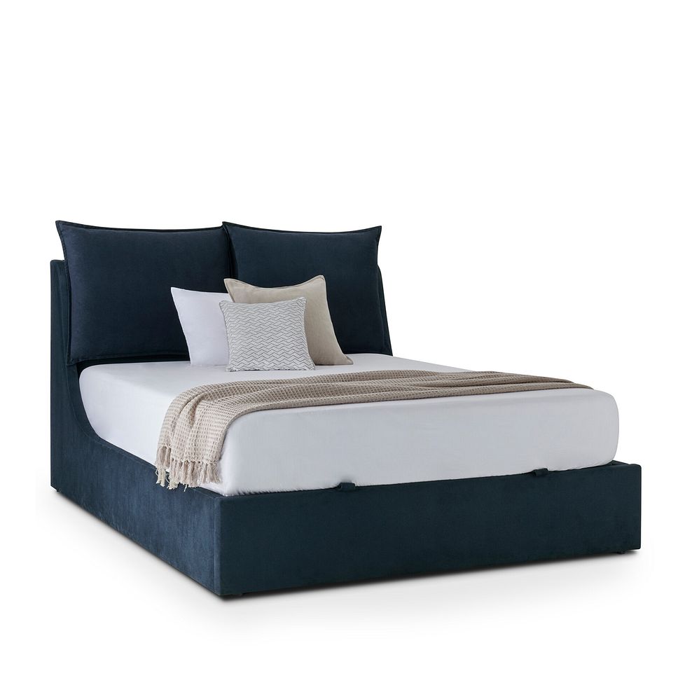 Wren Double Ottoman Bed in Smooth Midnight Fabric 4