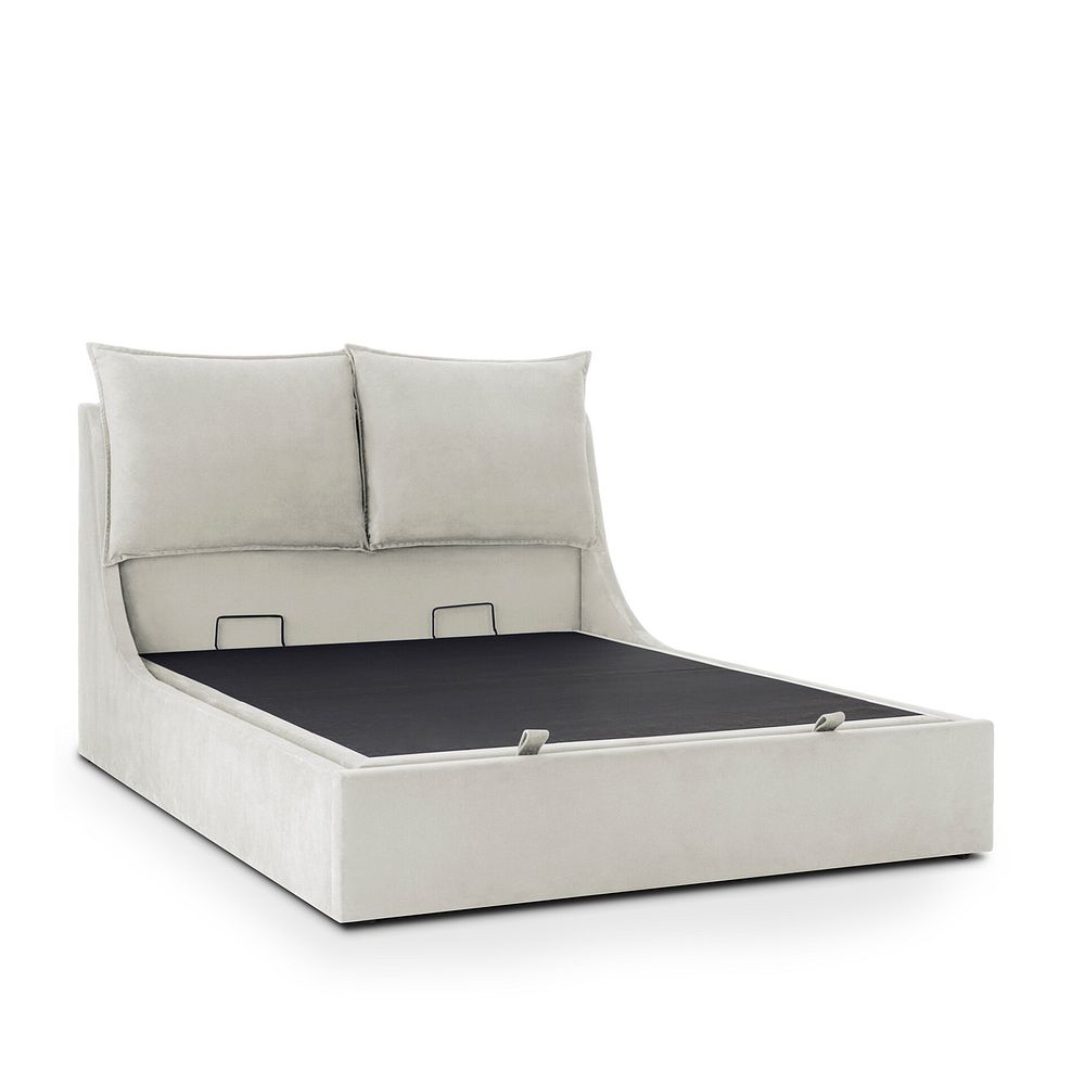 Wren Double Ottoman Bed in Smooth Stone Fabric 2