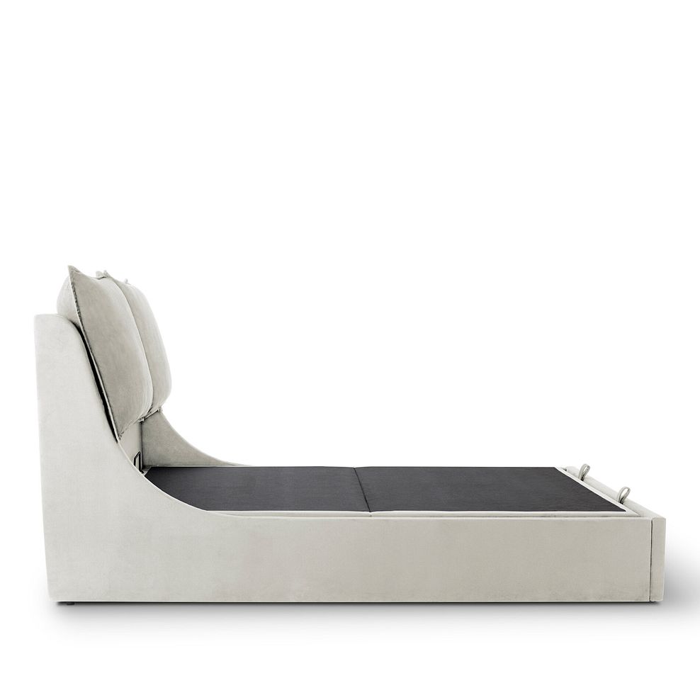 Wren Double Ottoman Bed in Smooth Stone Fabric 4