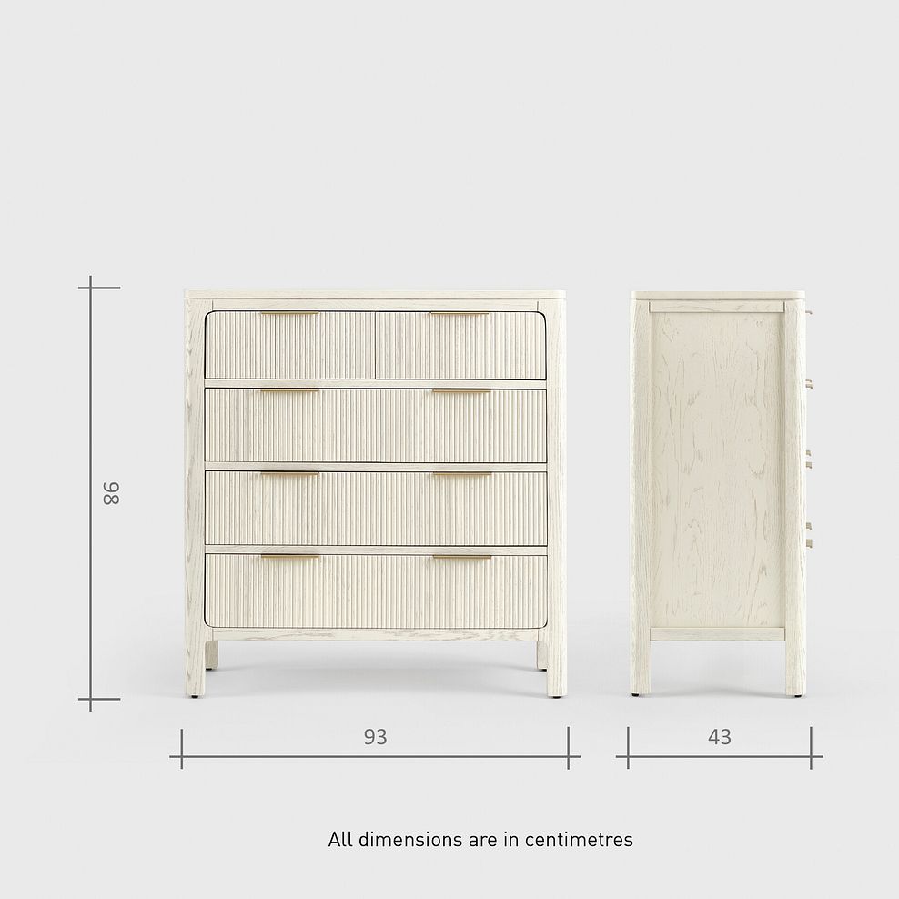 Wren White Painted Solid Oak 2+3 Chest of Drawers 12
