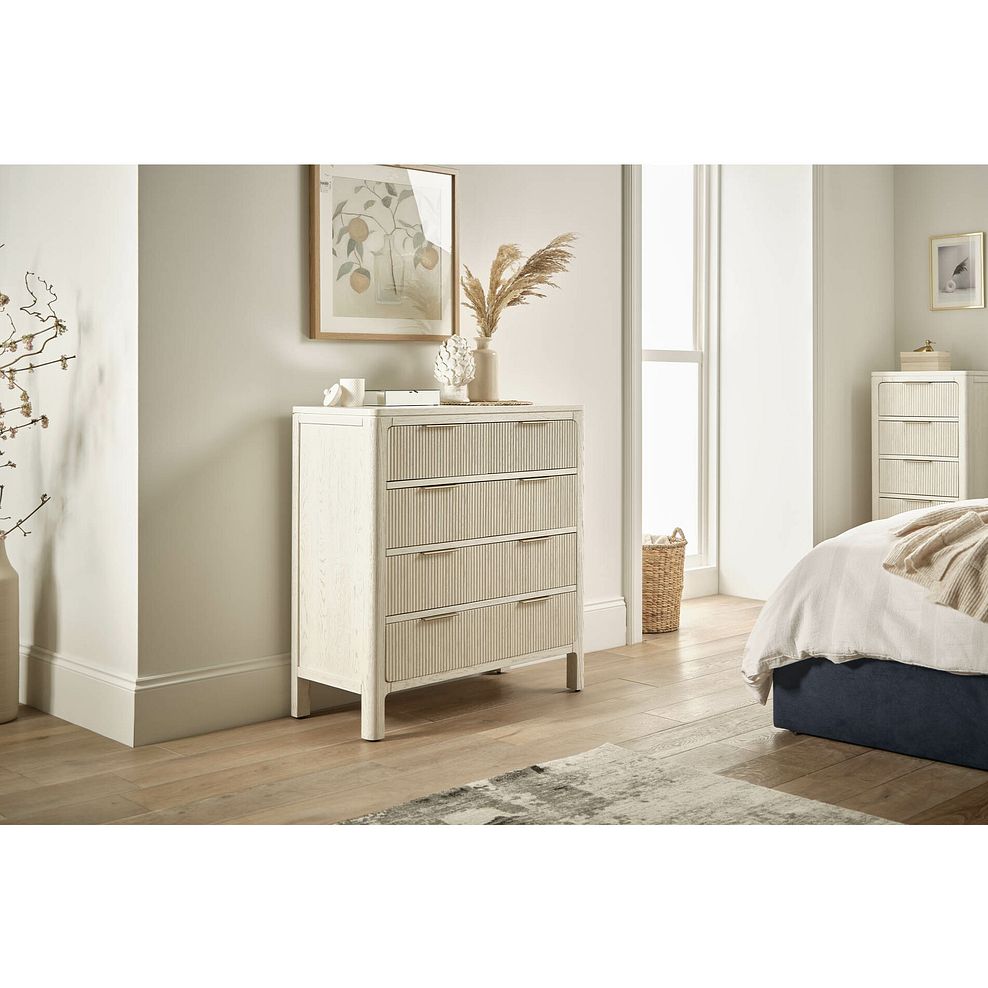 Wren White Painted Solid Oak 2+3 Chest of Drawers 1