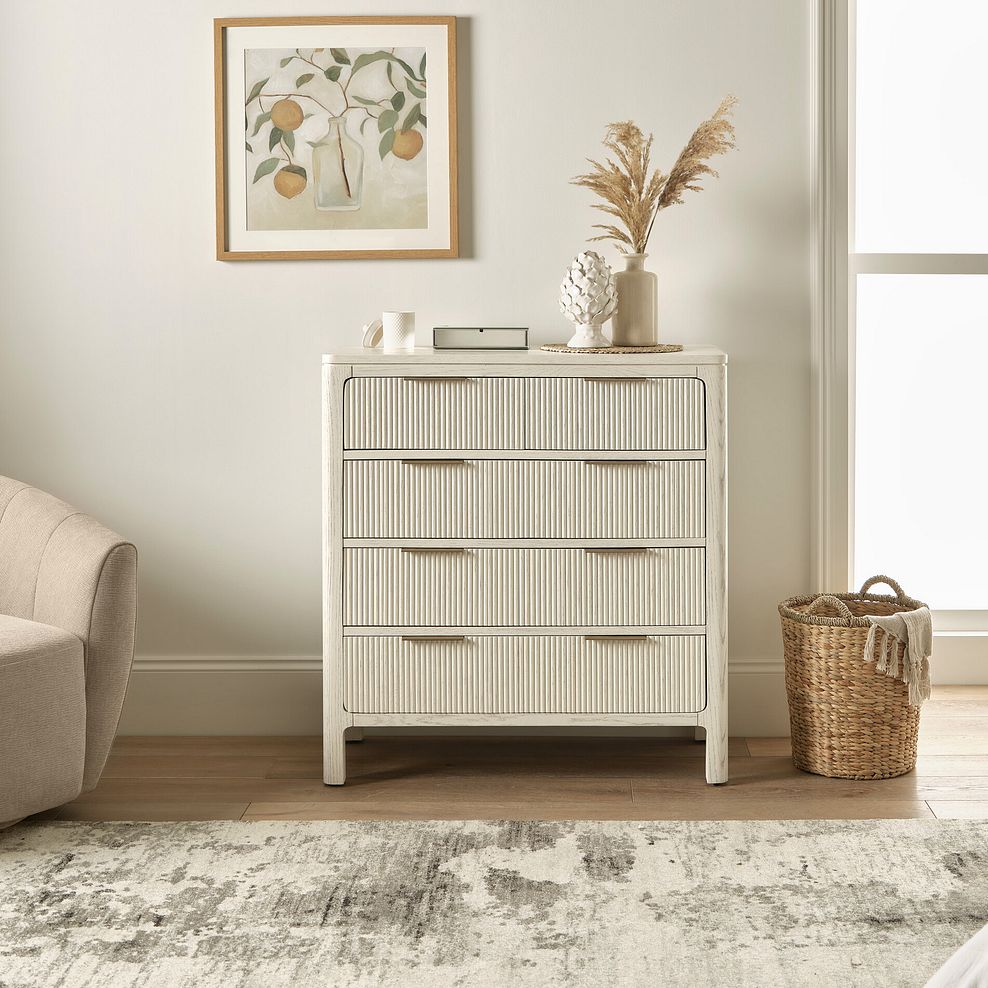 Wren White Painted Solid Oak 2+3 Chest of Drawers 1