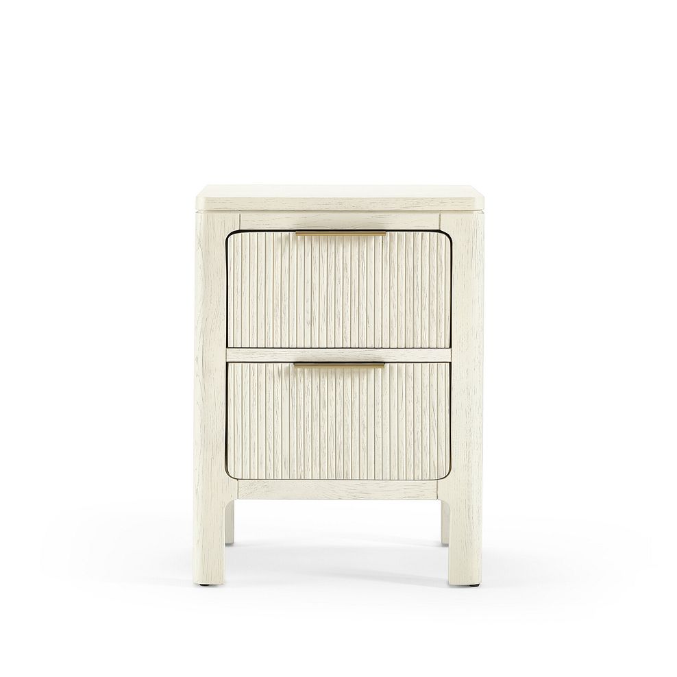 Wren White Painted Solid Oak 2 Drawer Bedside Table 5