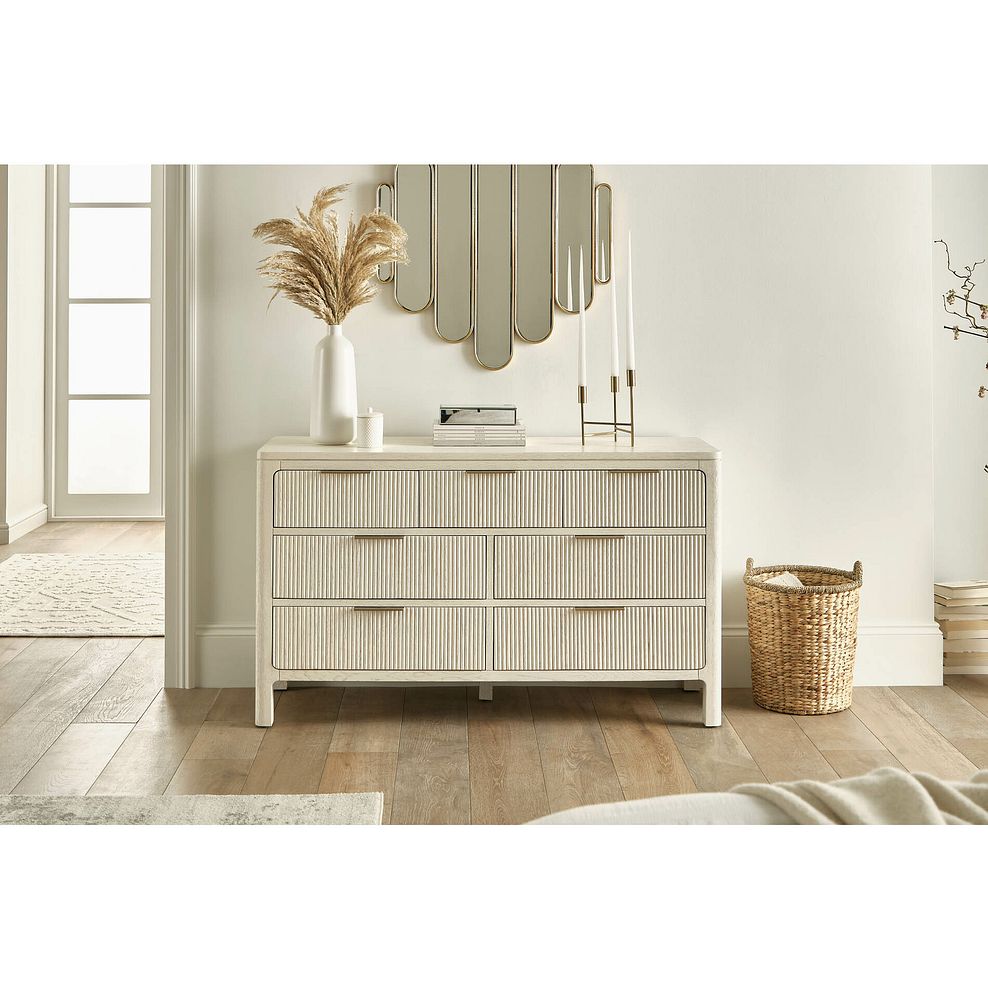 Wren White Painted Solid Oak 3+4 Chest of Drawers 2