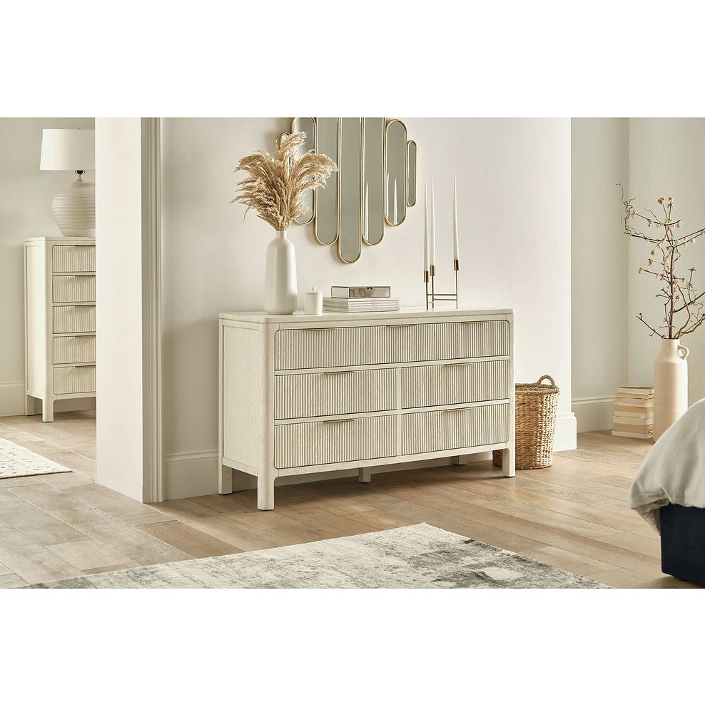 Wren White Painted Solid Oak 3+4 Chest of Drawers 1