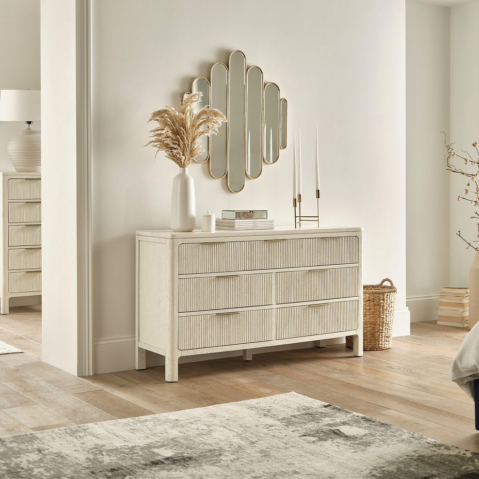 Wren White Painted Solid Oak 3+4 Chest of Drawers 2