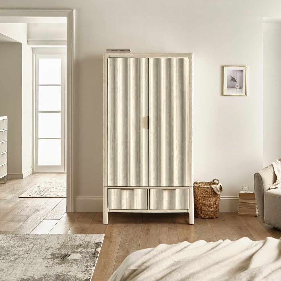 Wren White Painted Solid Oak Double Wardrobe 1