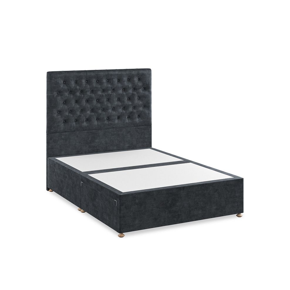 Wycombe Double 2 Drawer Divan in Heritage Velvet - Charcoal 2