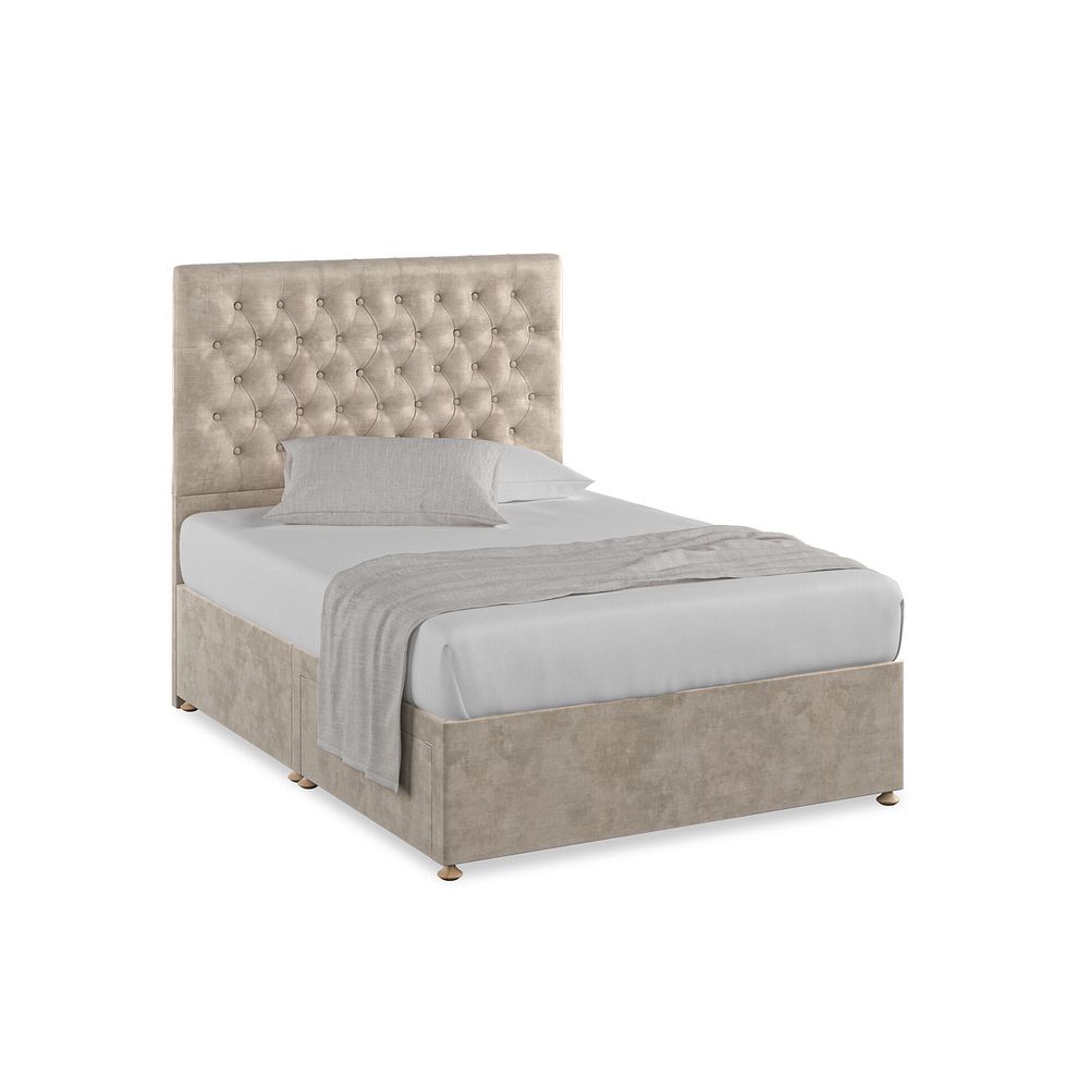 Wycombe Double 2 Drawer Divan in Heritage Velvet - Mink