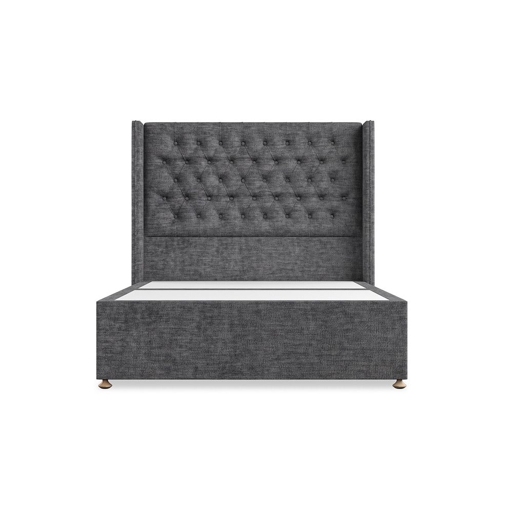 Wycombe Double 2 Drawer Divan with Winged Headboard in Brooklyn Fabric - Asteroid Grey 3