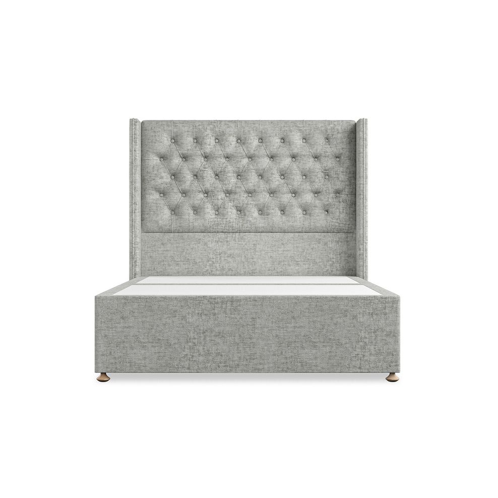 Wycombe Double 2 Drawer Divan with Winged Headboard in Brooklyn Fabric - Fallow Grey Thumbnail 3