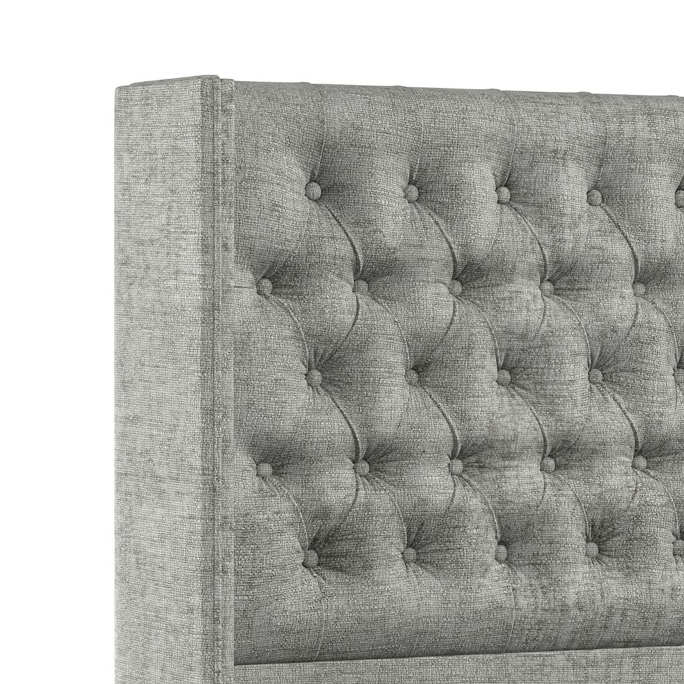 Wycombe Double 2 Drawer Divan with Winged Headboard in Brooklyn Fabric - Fallow Grey Thumbnail 5