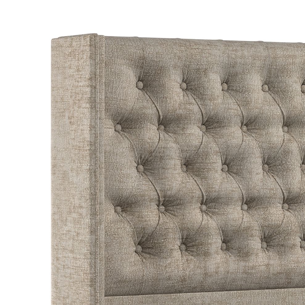 Wycombe Double 2 Drawer Divan with Winged Headboard in Brooklyn Fabric - Quill Grey 5