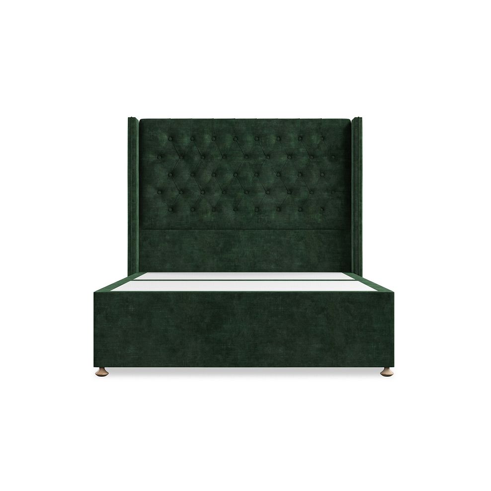 Wycombe Double 2 Drawer Divan with Winged Headboard in Heritage Velvet - Bottle Green 3