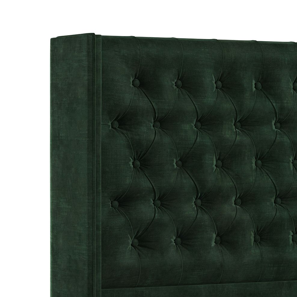 Wycombe Double 2 Drawer Divan with Winged Headboard in Heritage Velvet - Bottle Green 5