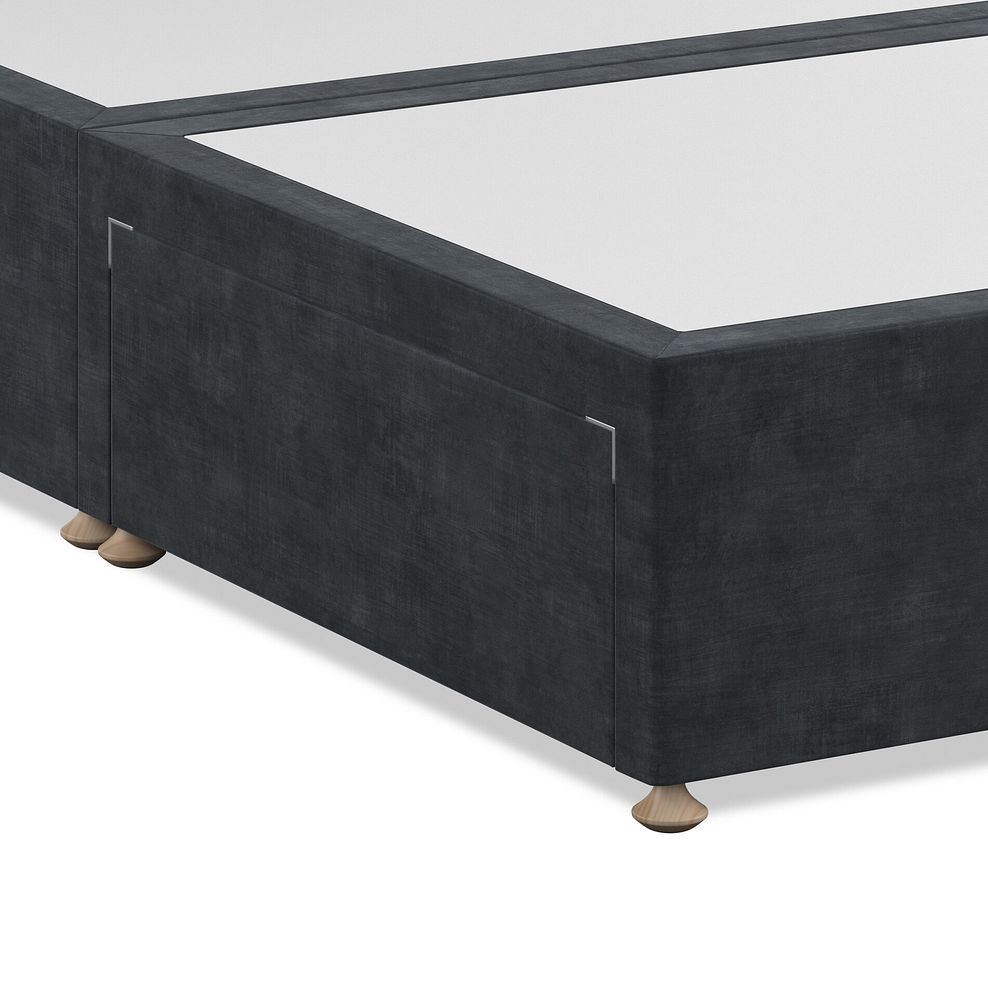 Wycombe Double 2 Drawer Divan with Winged Headboard in Heritage Velvet - Charcoal 6