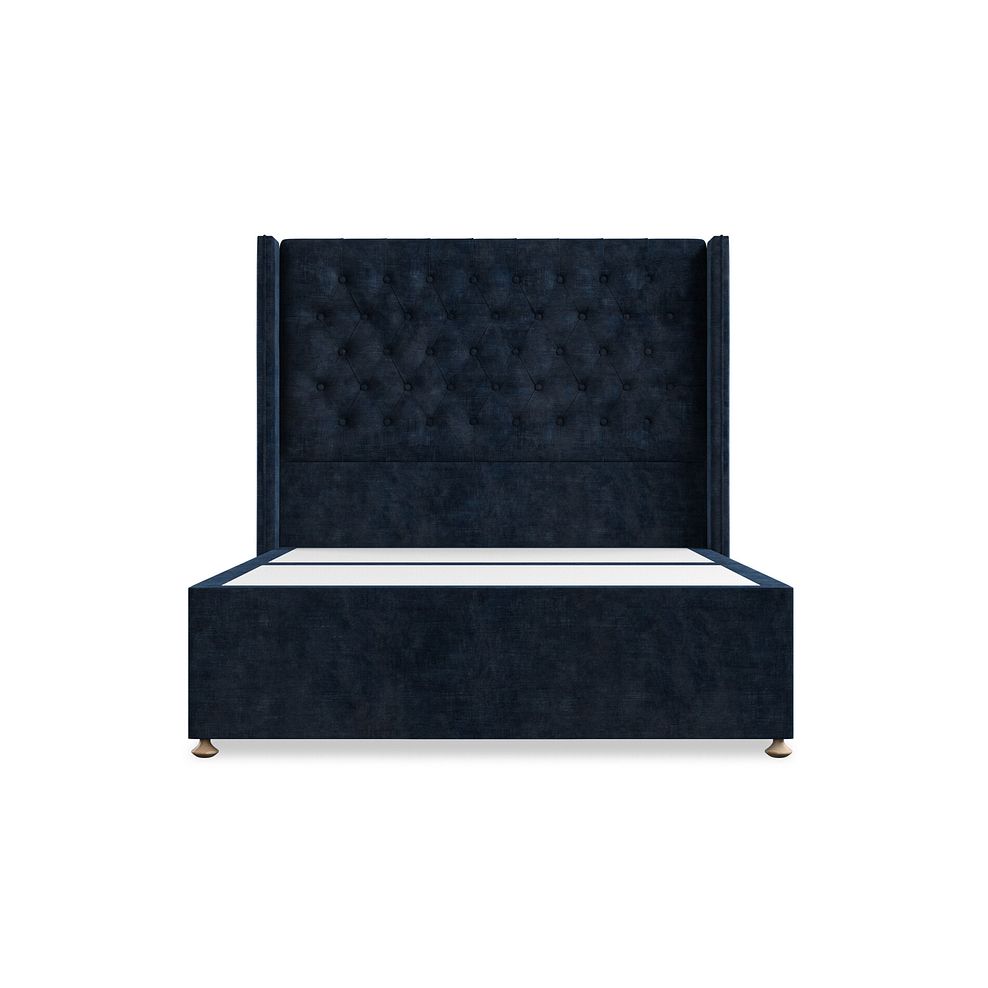 Wycombe Double 2 Drawer Divan with Winged Headboard in Heritage Velvet - Royal Blue 3