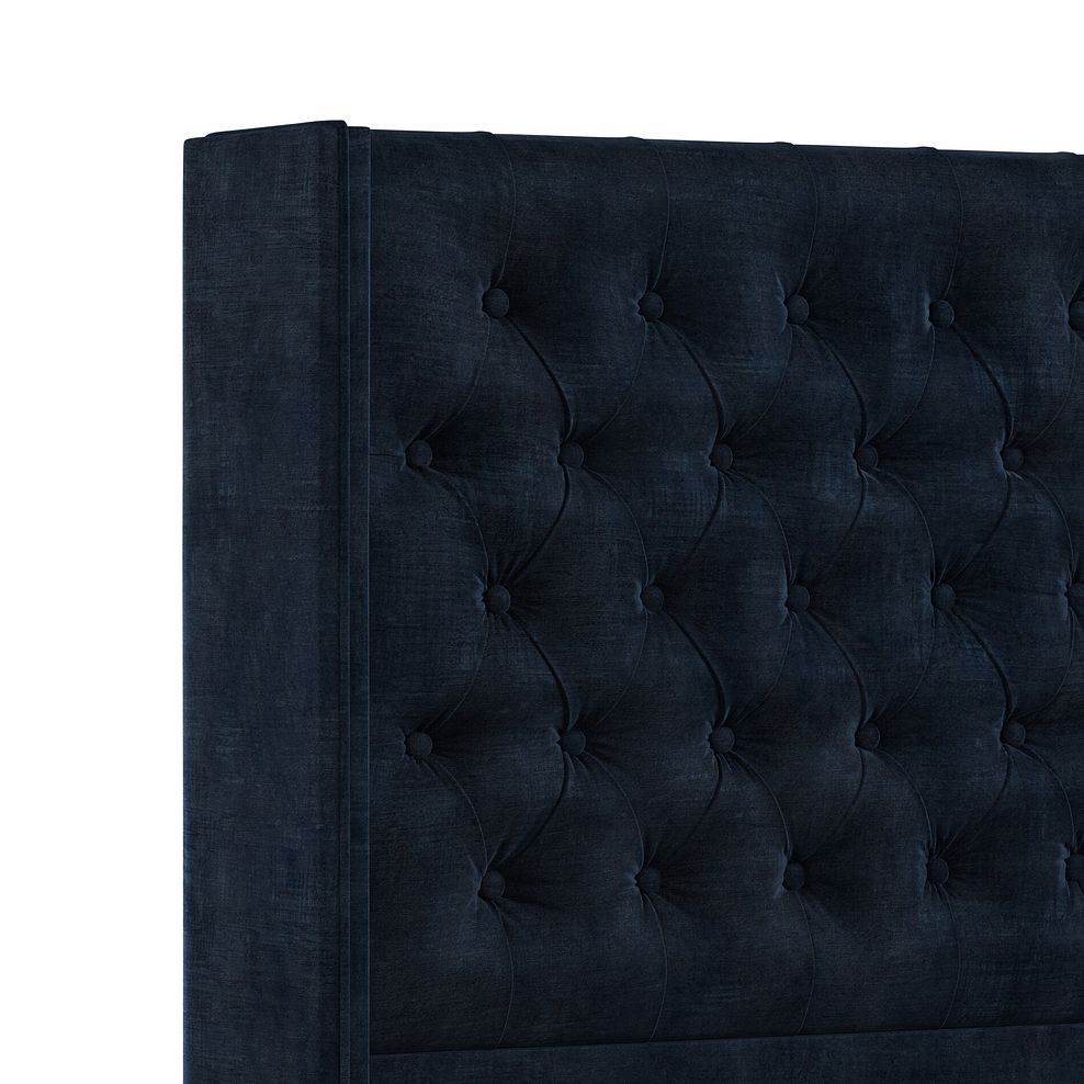 Wycombe Double 2 Drawer Divan with Winged Headboard in Heritage Velvet - Royal Blue 5