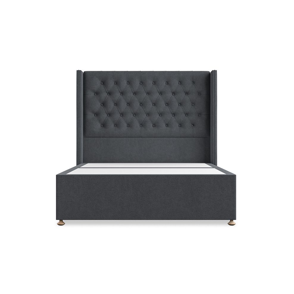 Wycombe Double 2 Drawer Divan with Winged Headboard in Venice Fabric - Anthracite 3
