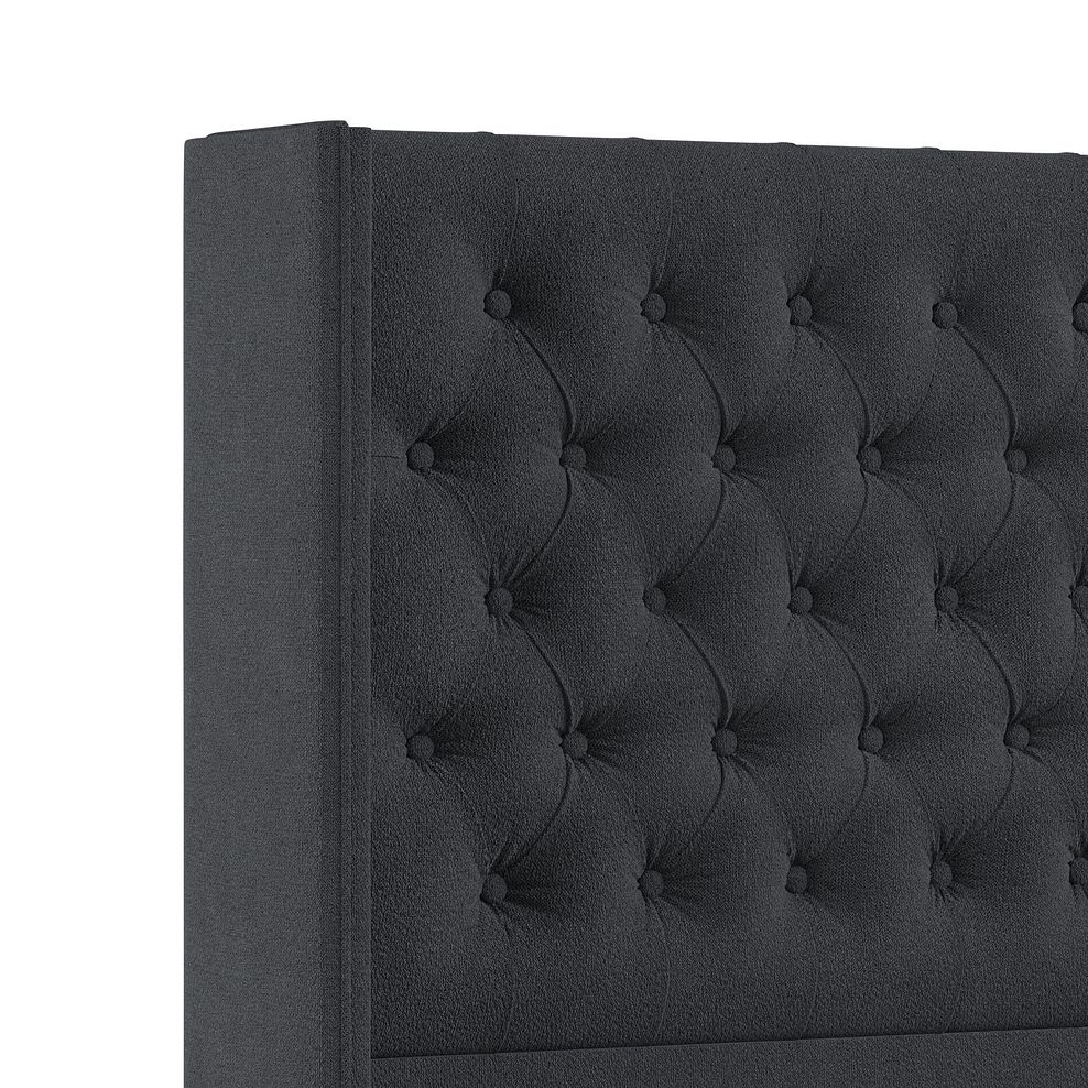 Wycombe Double 2 Drawer Divan with Winged Headboard in Venice Fabric - Anthracite 5
