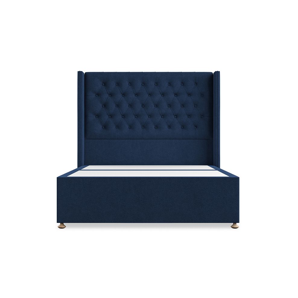 Wycombe Double 2 Drawer Divan with Winged Headboard in Venice Fabric - Marine 3