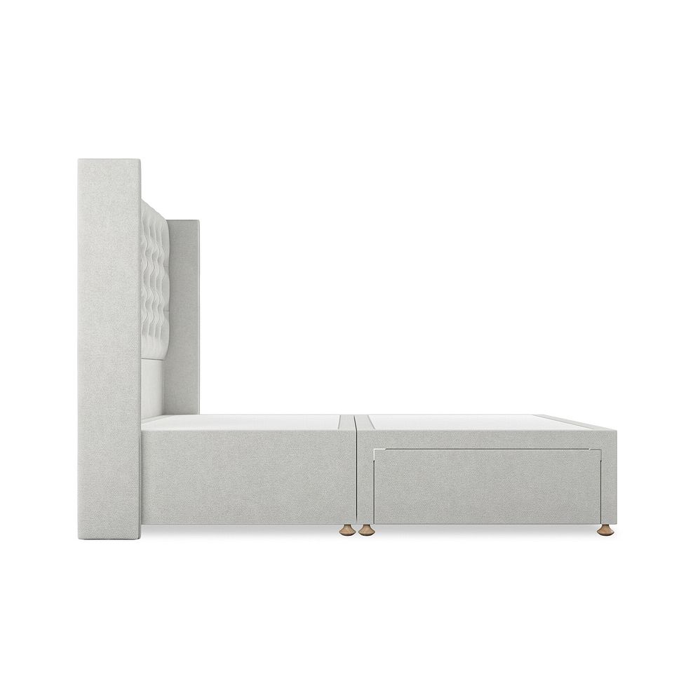 Wycombe Double 2 Drawer Divan with Winged Headboard in Venice Fabric - Silver 4