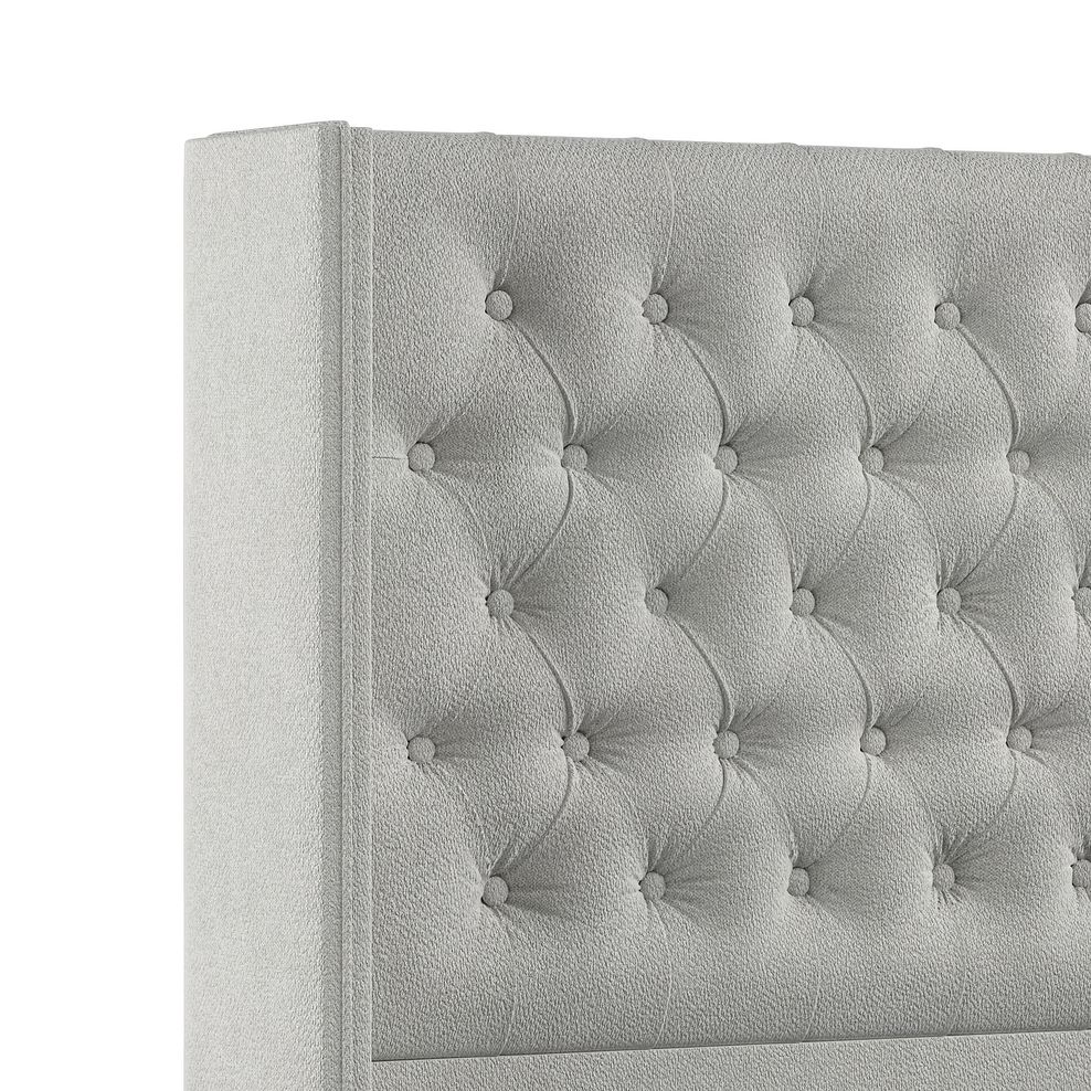 Wycombe Double 2 Drawer Divan with Winged Headboard in Venice Fabric - Silver 5