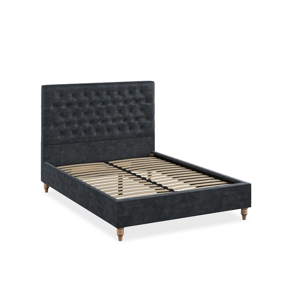 Wycombe Double Bed in Heritage Velvet - Charcoal 2