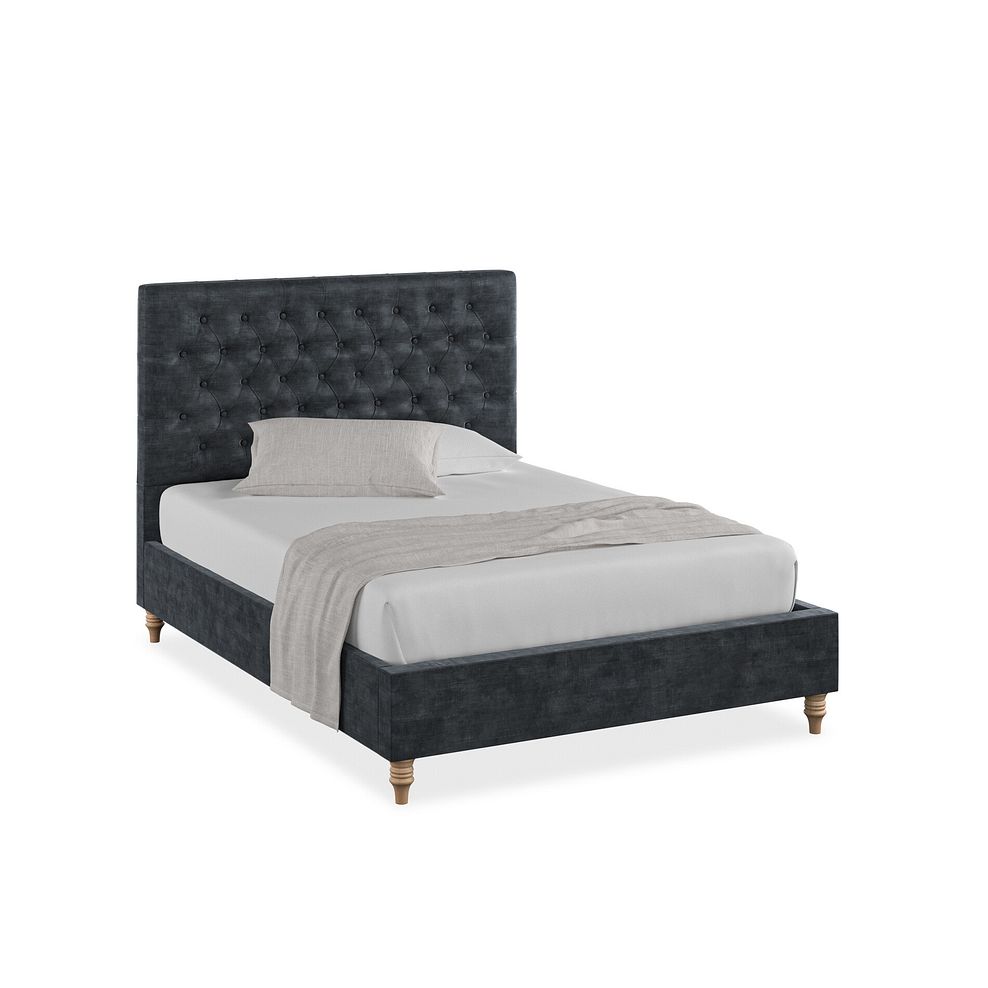 Wycombe Double Bed in Heritage Velvet - Charcoal 1