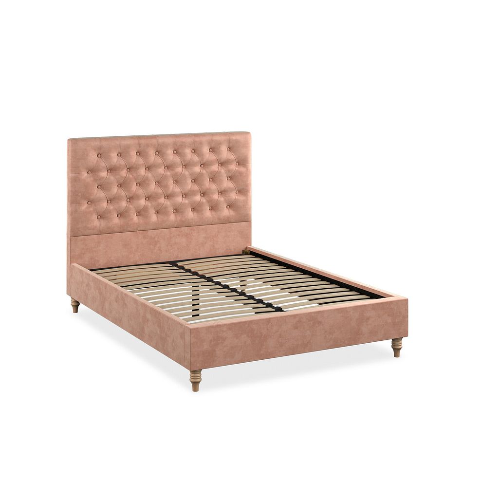 Wycombe Double Bed in Heritage Velvet - Powder Pink 2