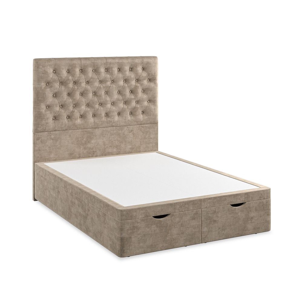 Wycombe Double Ottoman Storage Bed in Heritage Velvet - Mink Thumbnail 5