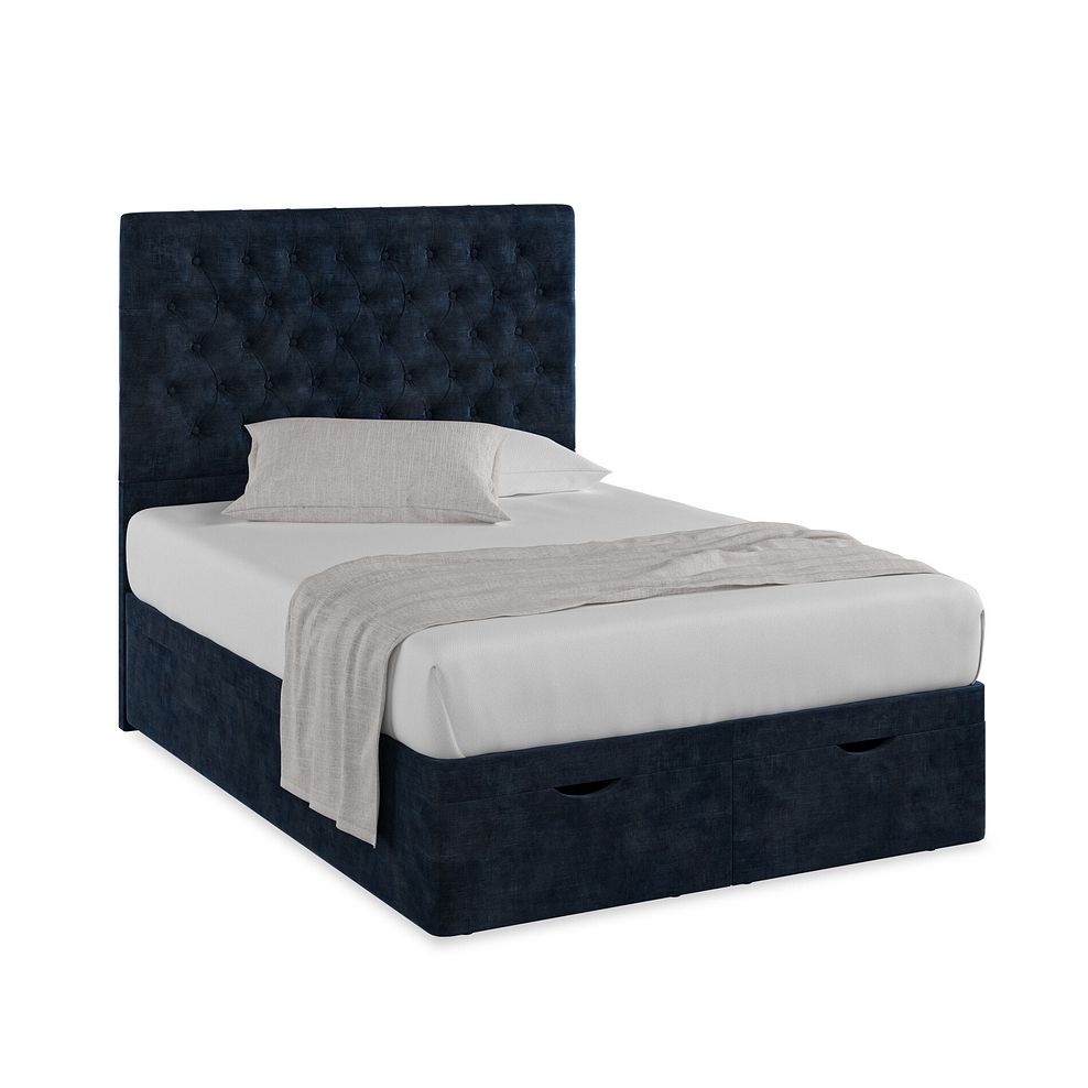 Wycombe Double Ottoman Storage Bed in Heritage Velvet - Royal Blue 1