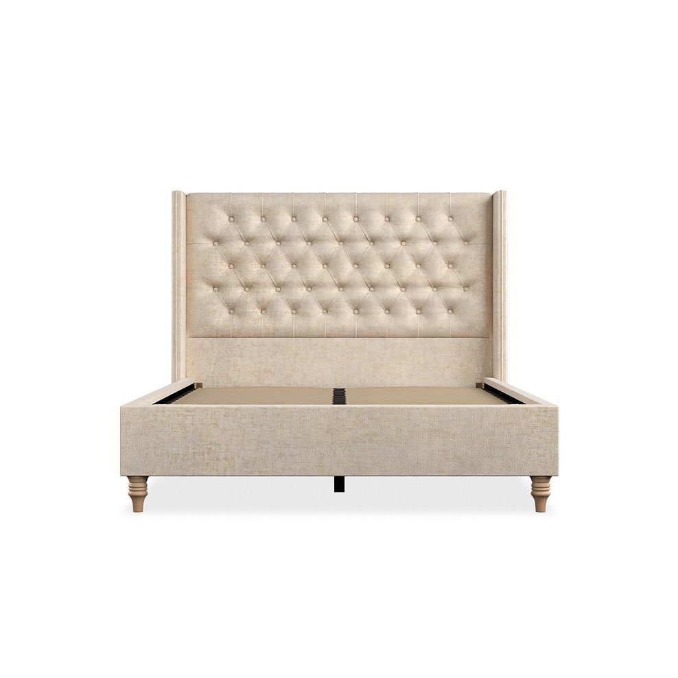 Wycombe Double Bed with Winged Headboard in Brooklyn Fabric - Eggshell 3
