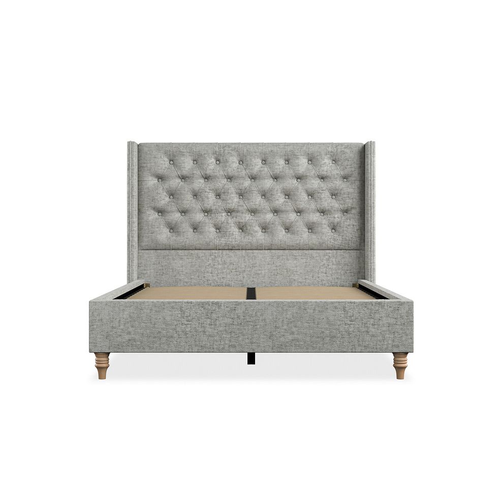 Wycombe Double Bed with Winged Headboard in Brooklyn Fabric - Fallow Grey 3