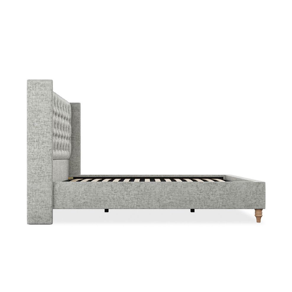 Wycombe Double Bed with Winged Headboard in Brooklyn Fabric - Fallow Grey 4