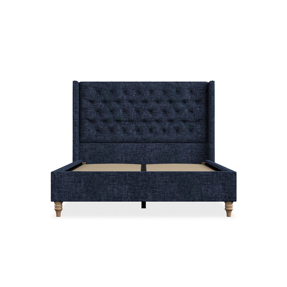 Wycombe Double Bed with Winged Headboard in Brooklyn Fabric - Hummingbird Blue 3
