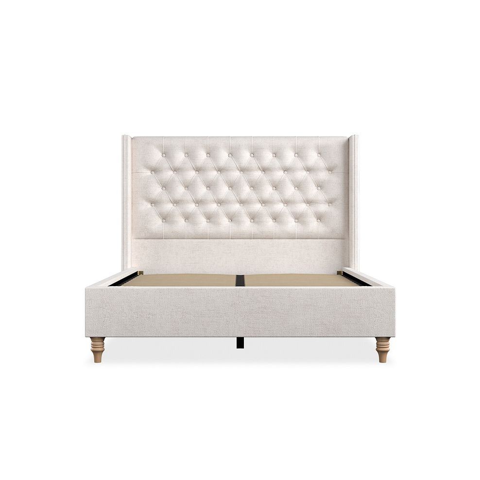 Wycombe Double Bed with Winged Headboard in Brooklyn Fabric - Lace White 3