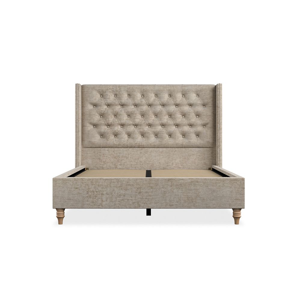 Wycombe Double Bed with Winged Headboard in Brooklyn Fabric - Quill Grey 3