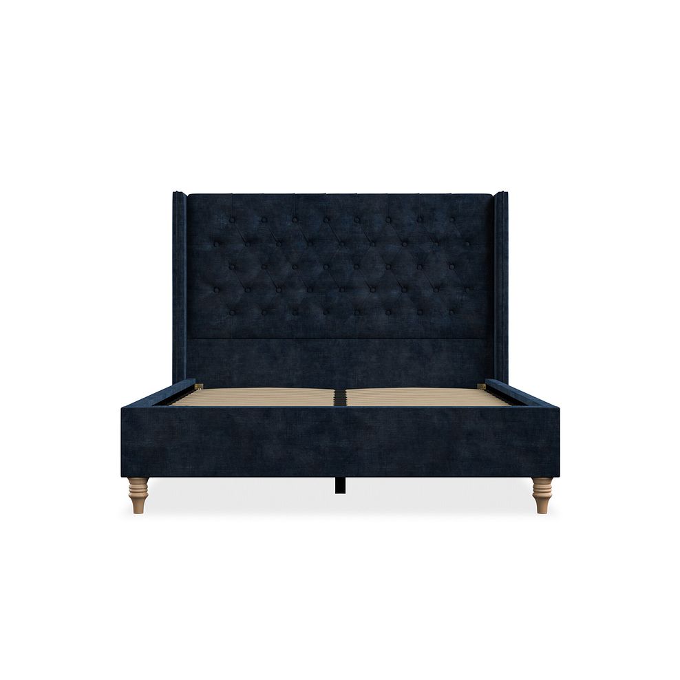 Wycombe Double Bed with Winged Headboard in Heritage Velvet - Royal Blue 3