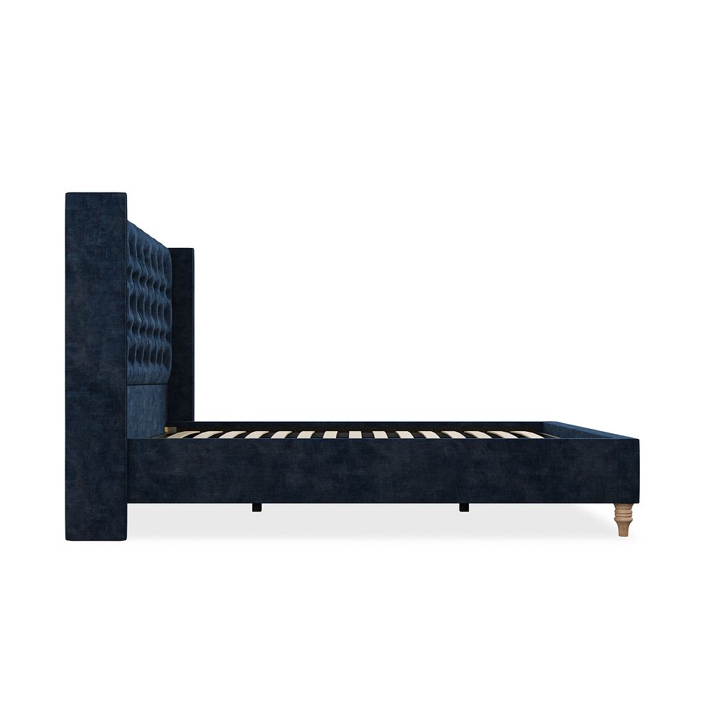 Wycombe Double Bed with Winged Headboard in Heritage Velvet - Royal Blue 4