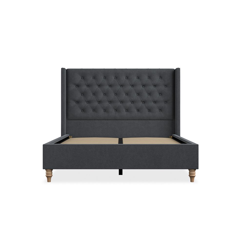 Wycombe Double Bed with Winged Headboard in Venice Fabric - Anthracite 3