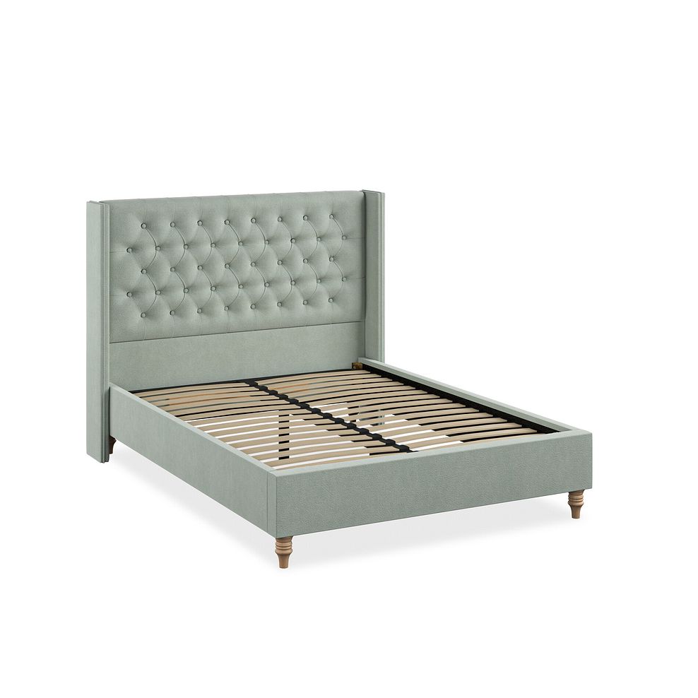 Wycombe Double Bed with Winged Headboard in Venice Fabric - Duck Egg 2